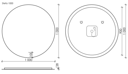 Зеркало с подсветкой Sancos Sfera SF1000 100х100 подвесное